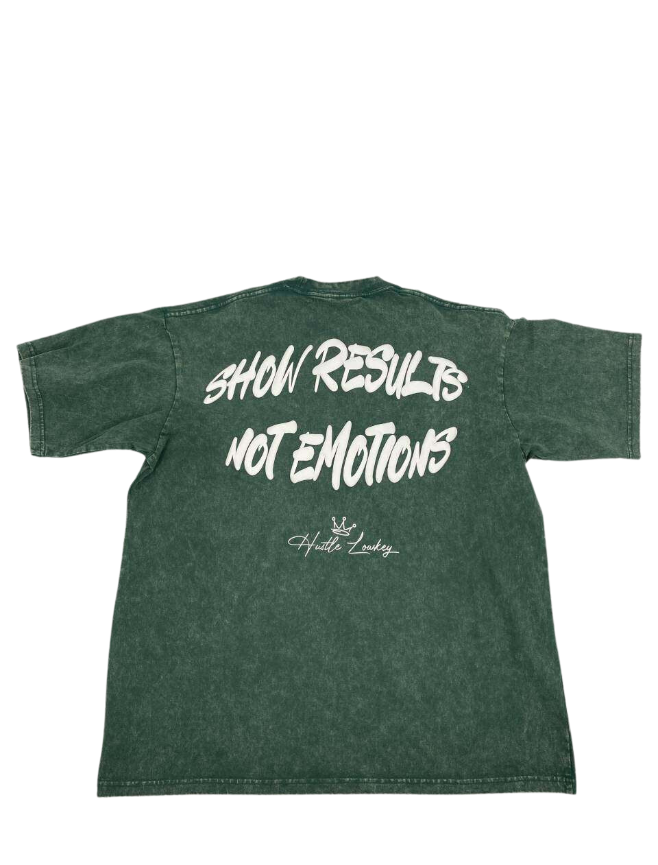 "Show Results Not Emotions" Vintage Tee - Acid Wash Green